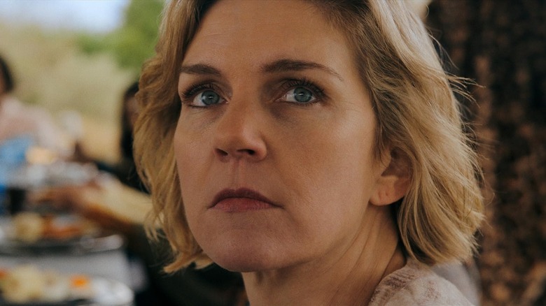 Rhea Seahorn as Carol Sturka is seen in closeup in Pluribus