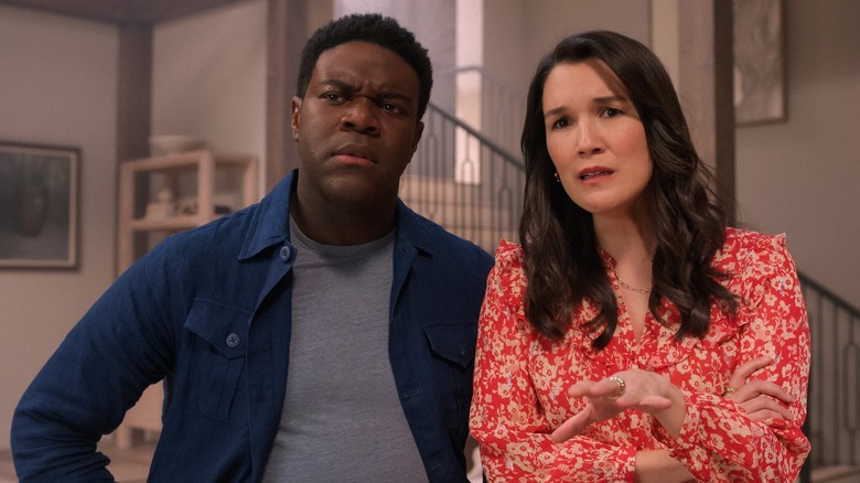 Aniq de Sam Richardson and Zoe by Zoe Chao seem disconcerted in The Afterparty