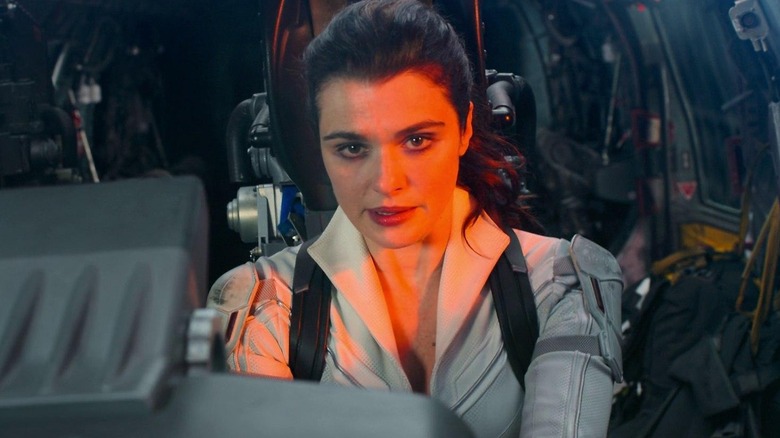 Melina Vostokoff (Rachel Weisz) piloting an aircraft in Black Widow
