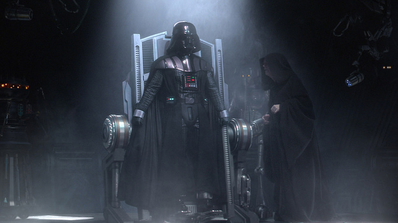 Darth Vader being lifted up on the table at the end of Star Wars: Revenge of the Sith