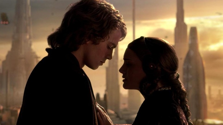 Hayden Christensen's Anakin Skywalker talking with Natalie Portman's Padme in Star Wars: Revenge of the Sith