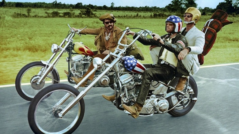 Dennis Hopper, Peter Fonda, and Jack Nicholson in Easy Rider