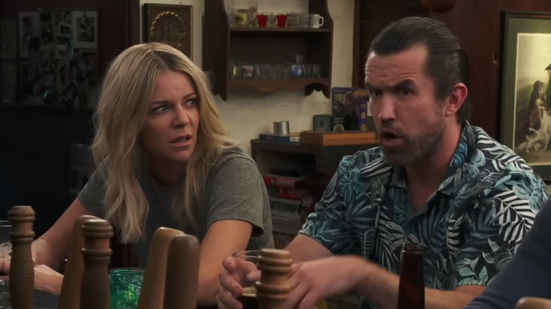 Always Sunny, Dee looking at Mac in confusion and concern