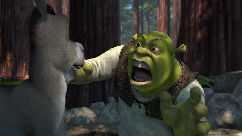 Shrek screaming at Donkey in Shrek.