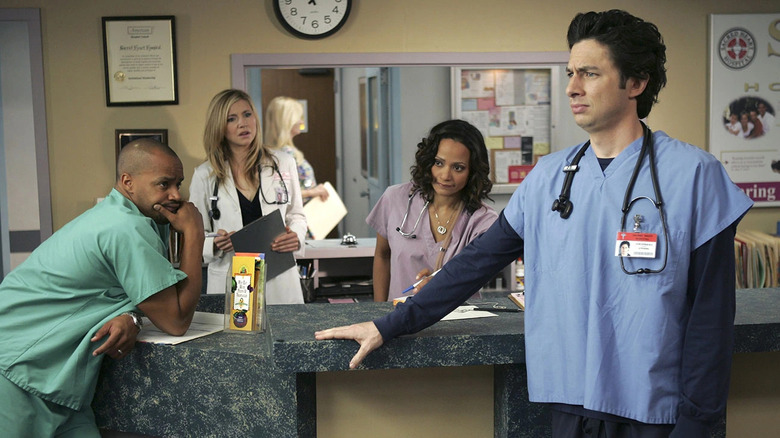 Donald Faison, Sarah Chalke, Judy Reyes, and Zach Braff in Scrubs