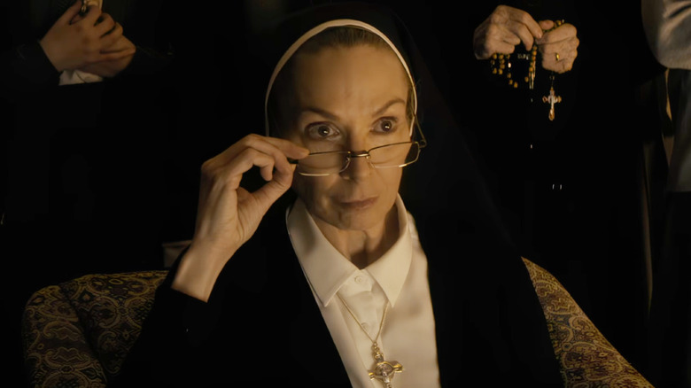 Sister Maura lowering her glasses in Disclosure Day
