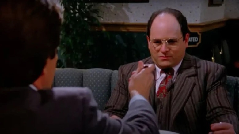 Jason Alexander in the role of George Costanza gets a lecture to do something stupid in Sinfield