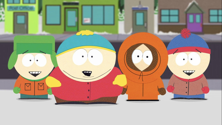Kyle, Cartman, Kenny, and Stan in South Park