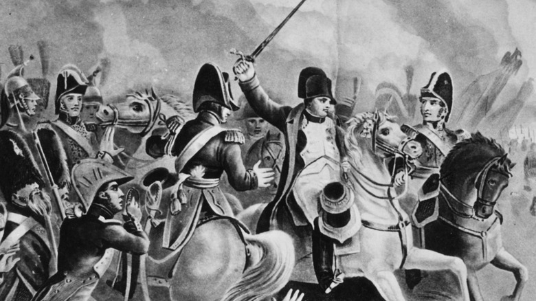 Waterloo Painting Napoleon Charging Into Battle 