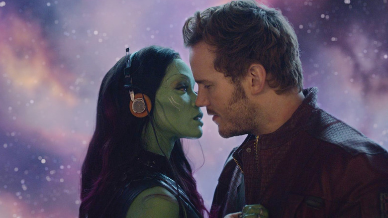 Gamora and Star-Lord in Guardians of the Galaxy