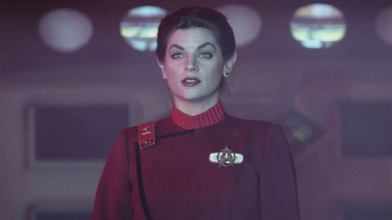 Saavik on the bridge of a ship in Star Trek II: The Wrath of Khan