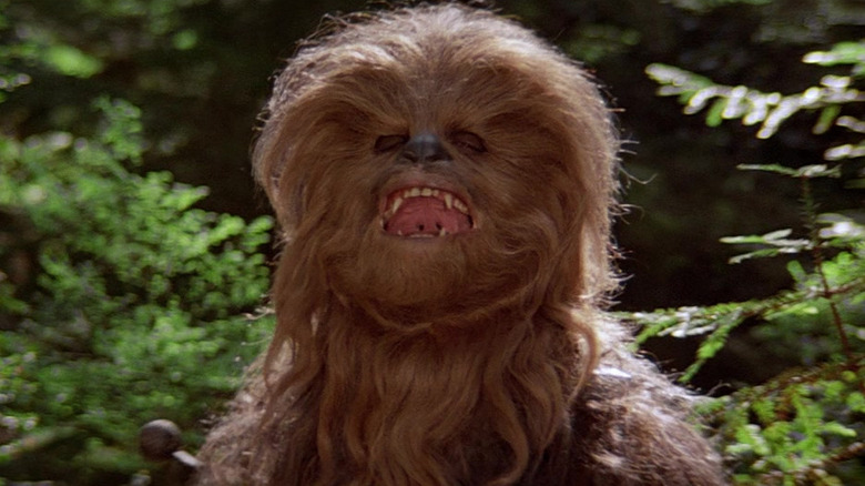 Chewbacca yelling in Star Wars: Return of the Jedi