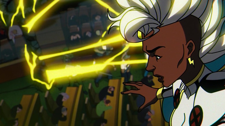Storm roept bliksem op in een rechtszaal in X-Men '97