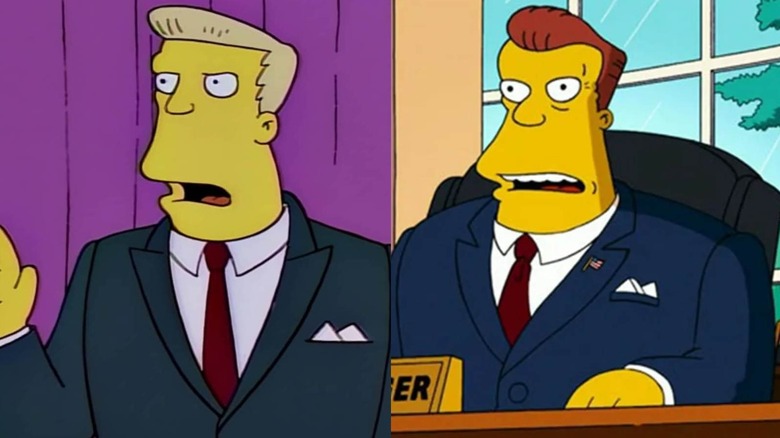 Rainier Wolfcastle and President Schwarzenegger in The Simpsons