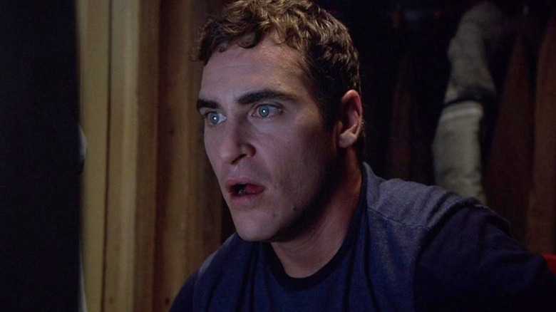 Joaquin Phoenix as Merrill in Signs looking scared