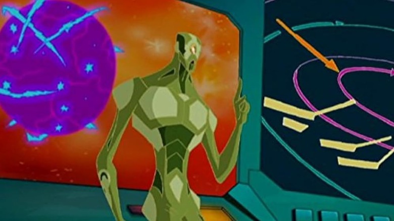 Ec'co holding up his finger in Stargate Infinity