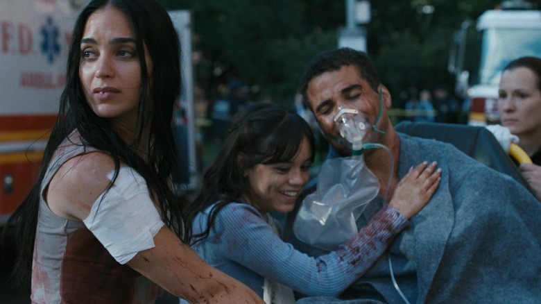 Sam and Tara hug a still-living Chad in Scream VI