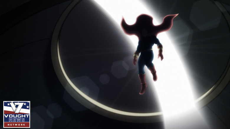 Homelander descends in silhouette in The Boys: Diabollical