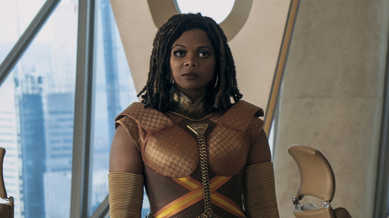 Sister Sage (Susan Weyward) standing in a room on 