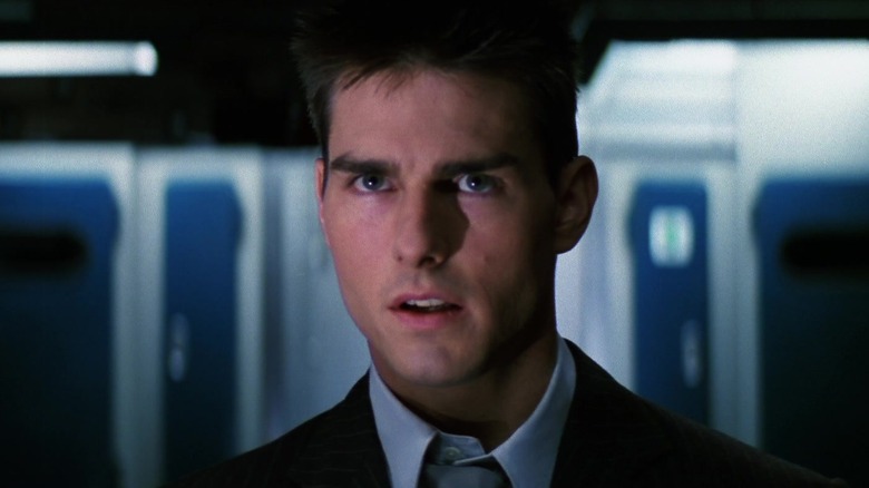 Ethan Hunt (Tom Cruise) looking upset in Mission: Impossible