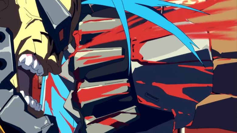 cyberpunk edgerunners punk is punched by huge fist