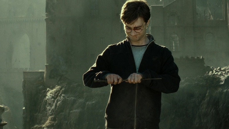 Harry breaking the Elder Wand in Harry Potter and the Deathly Hallows: Part 2
