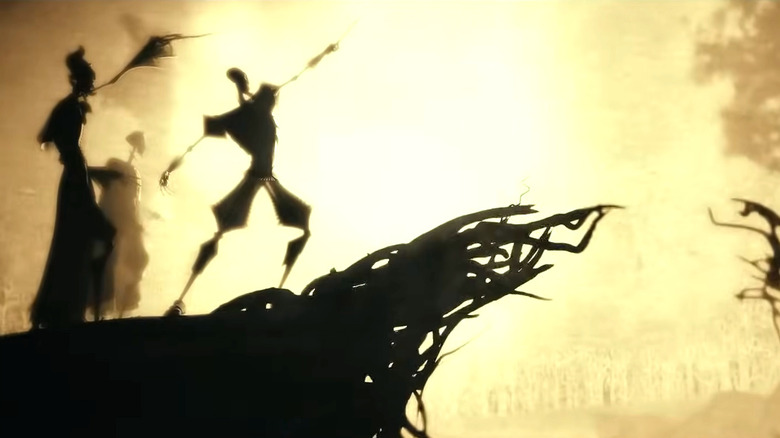 The three brothers about to encounter Death in Harry Potter and the Deathly Hallows: Part 1