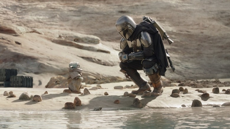 Grogu and Din Djarin in The Mandalorian season 3