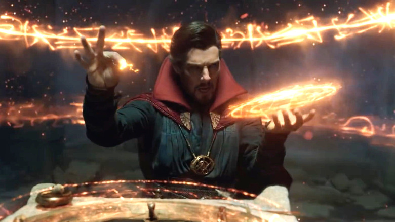 Benedict Cumberbatch as Dr. Stephen Strange casting a spell