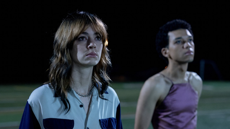 Maddy and Owen on the football field in I Saw the TV Glow