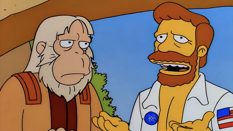 Dr. Zaius and Troy McClure as Taylor performing a song in The Simpsons