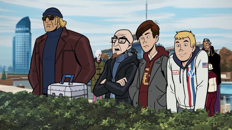 Brock Samson, Rusty Venture, Dean Venture and Hank Venture on the Venture Bros.