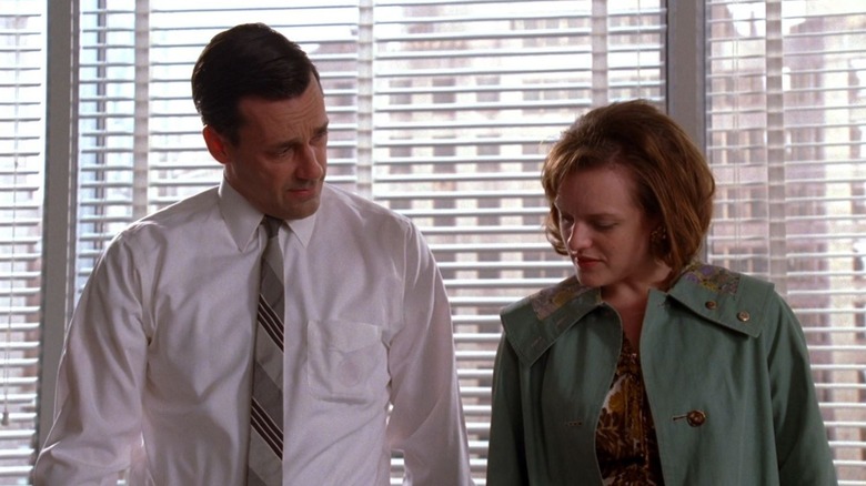 Peggy and Don standing together in Mad Men