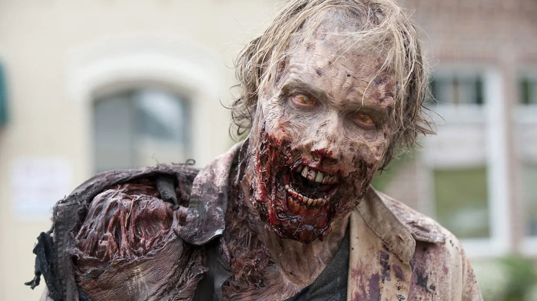 A walker with its mouth hanging open in The Walking Dead