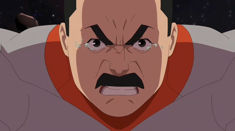 Thragg with tears in his eyes in Invincible