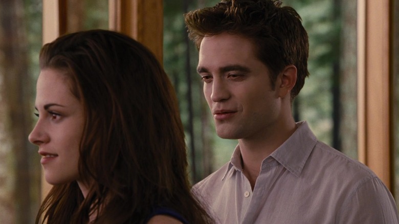 Edward admiring Bella (who's now a vampire) in The Twilight Saga: Breaking Dawn - Part 2