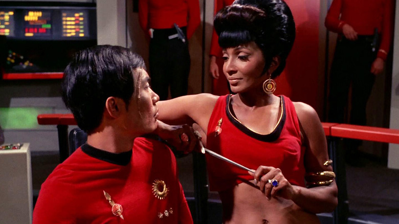 George Takei as Sulu and Nichelle Nichols as Uhura on Star Trek: The Original Series