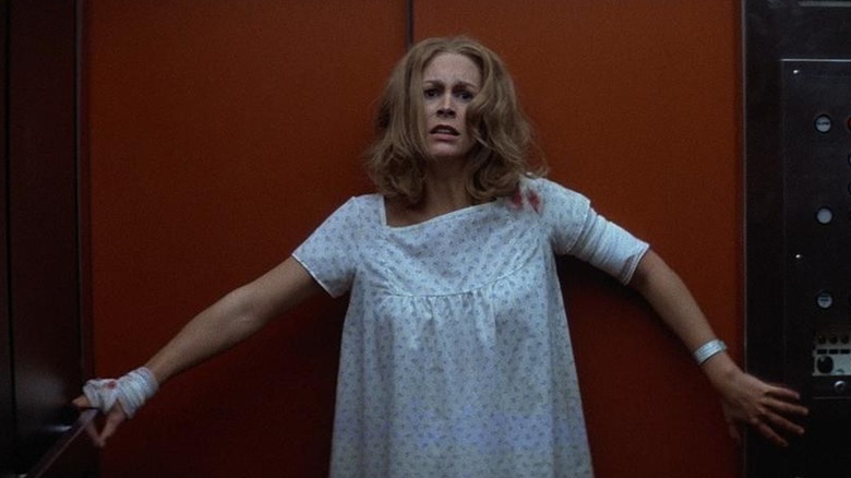 Laurie Strode in an elevator in Halloween 2