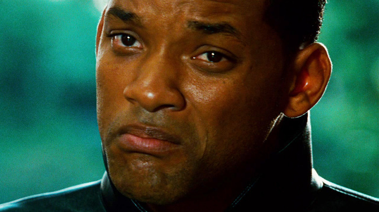 Will Smith's John Hancock is seen in closeup in Hancock