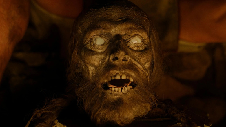 Willem Dafoe as the decapitated head of Heimir in The Northman