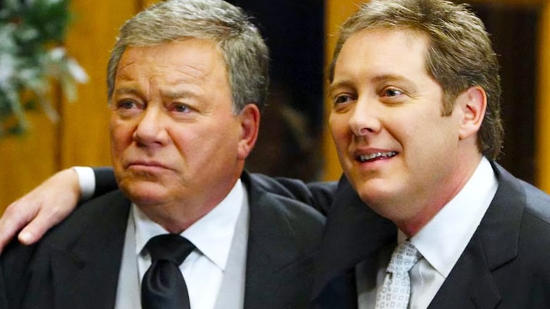 Alan Shore with his arm around Denny Crane in Boston Legal