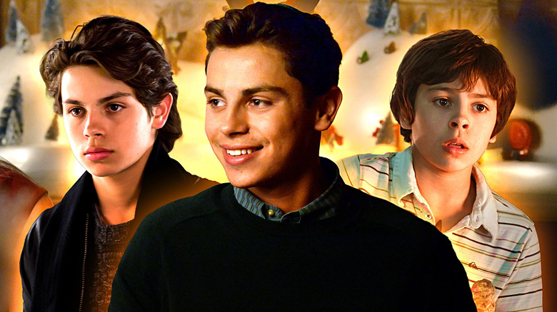 Jake T. Austin smiling in the center, and images of him in The Fosters and The Wizards of Waverly Place on the side