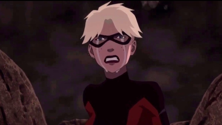 Terra crying in Teen Titans: The Judas Contract