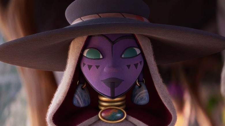 Cynthia Erivo como Kratu con un vestido y un sombrero en el episodio Our Song de Star Wars: The Vision