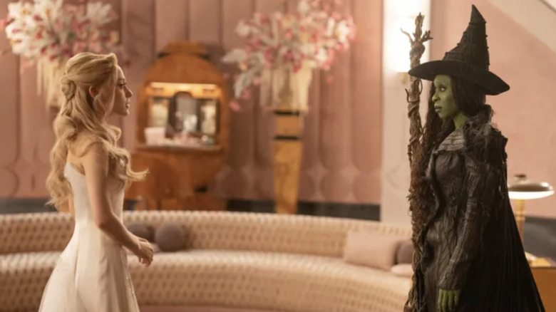 Galinda and Elphaba keep each other at arm's length in Wicked: For Good