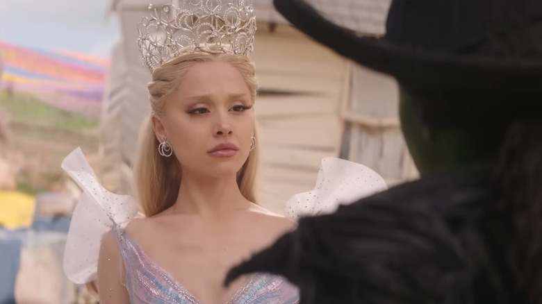 Glinda talking to Elphaba in Munchkinland in Wicked: For Good