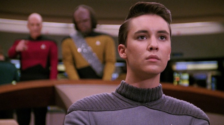 Will Wheaton as Wesley Crusher takes a spin on the bridge in Star Trek: The Next Generation