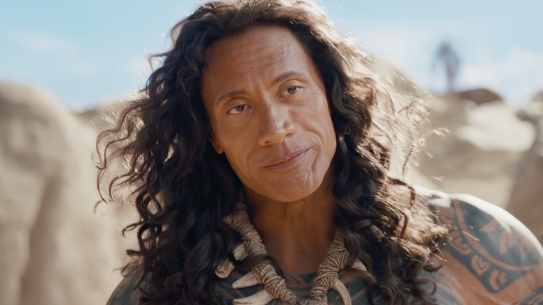 Dwayne Johnson as Maui smiling in Moana (2026)