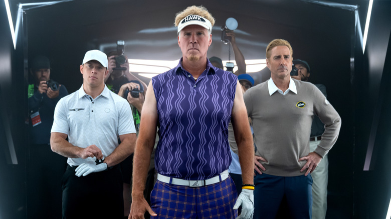 The Hawk - Season 1. (L to R) Jimmy Tatro as Lance, Will Ferrell as Lonnie, Luke Wilson as Golden in Episode 105 of The Hawk.