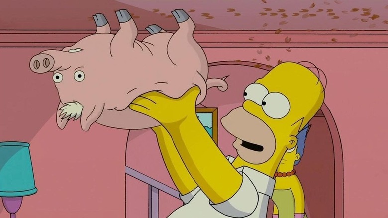 Homer Simpson and Spider-Pig